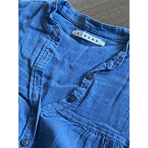 Xirena Blue Cotton Gauze Casual Tunic Shirt Top - Picture 6 of 6